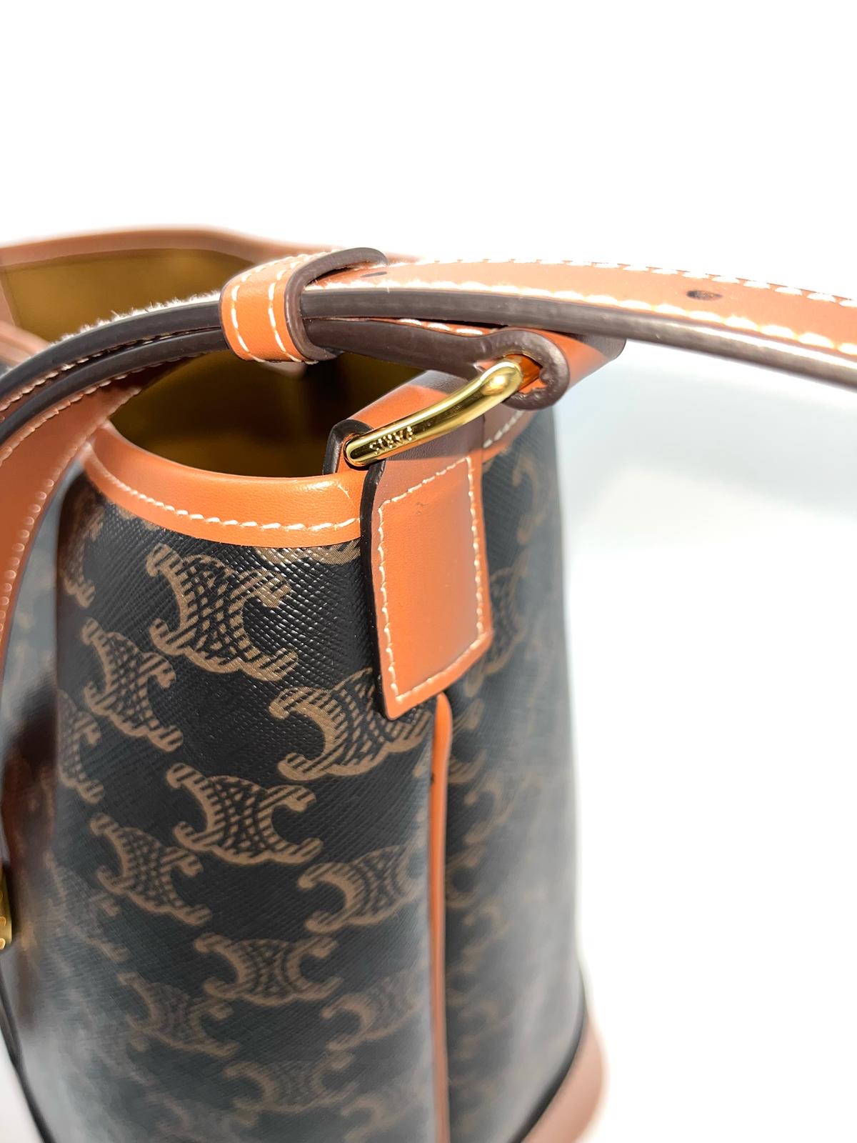 Celine Triomphe Canvas Small Bucket