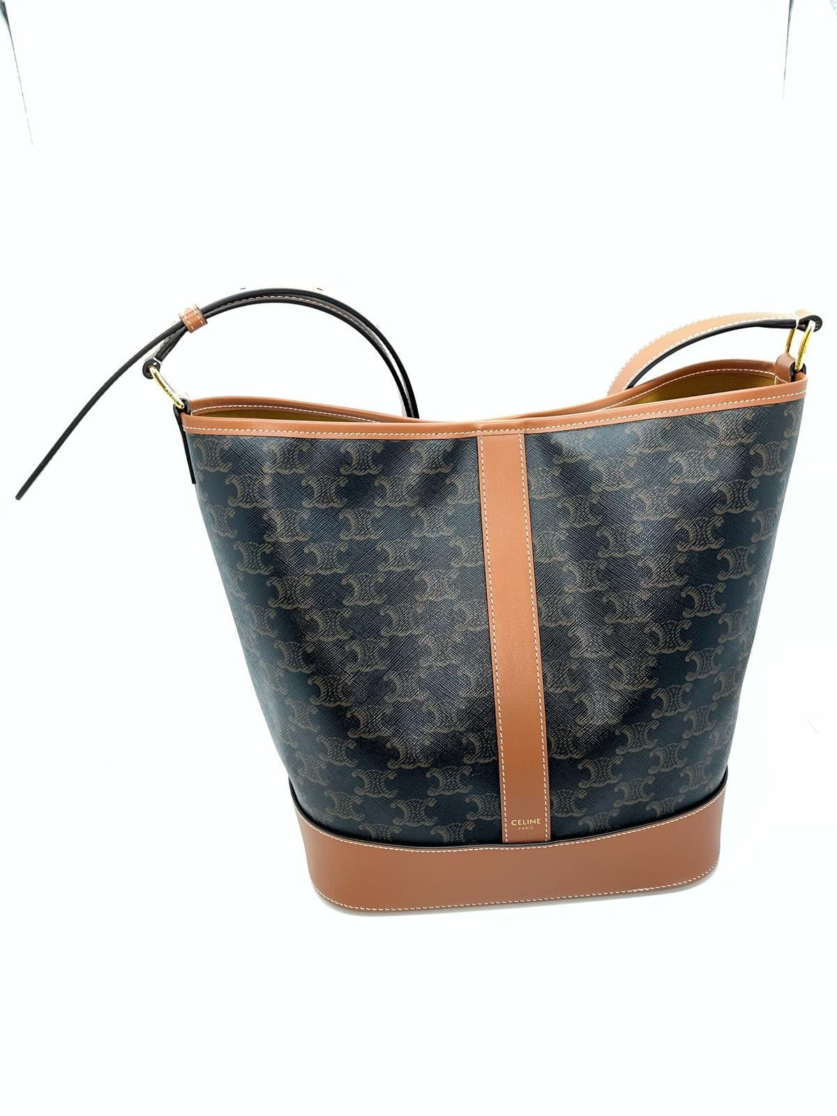 Celine Triomphe Canvas Small Bucket