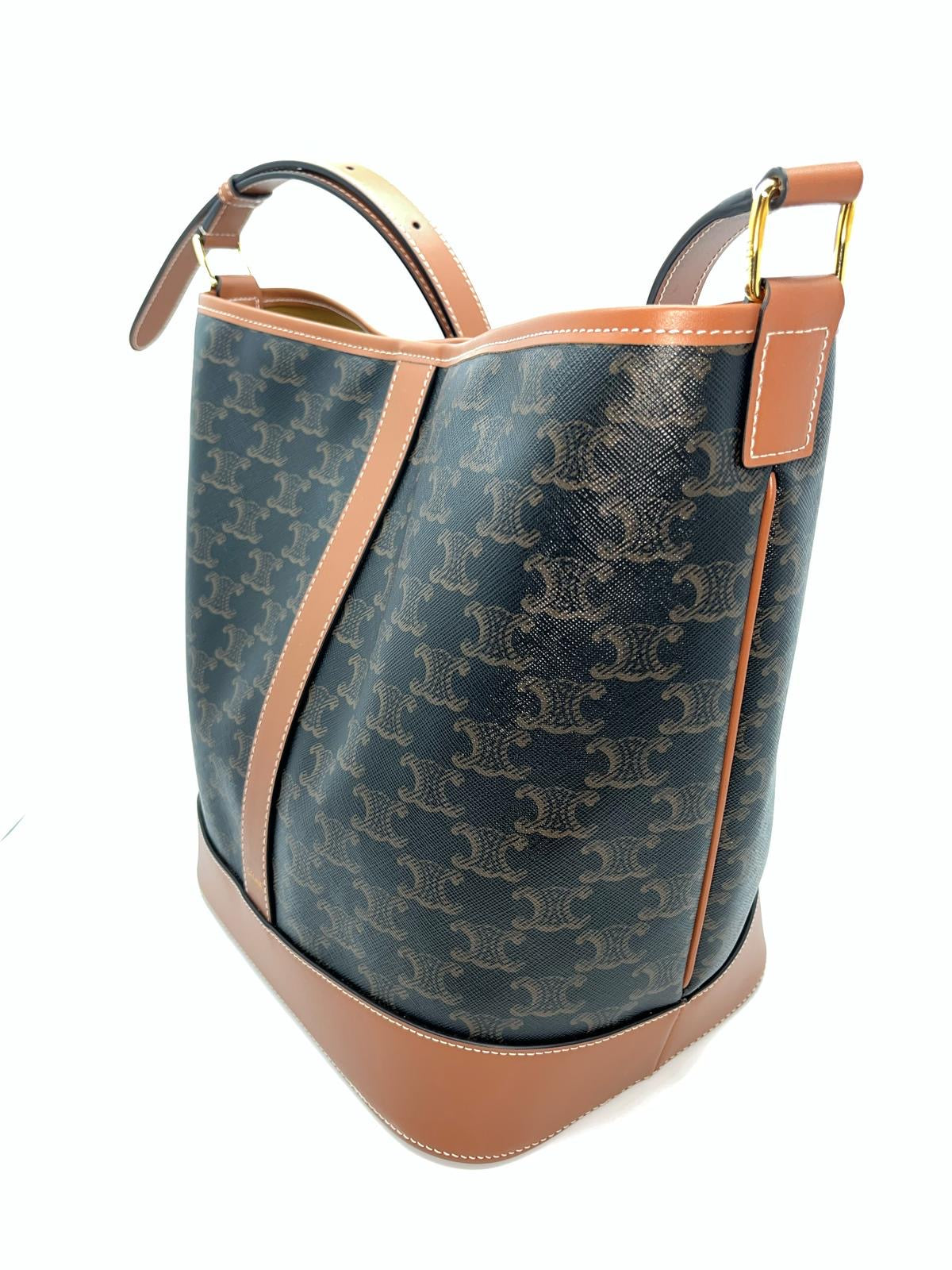 Celine Triomphe Canvas Small Bucket