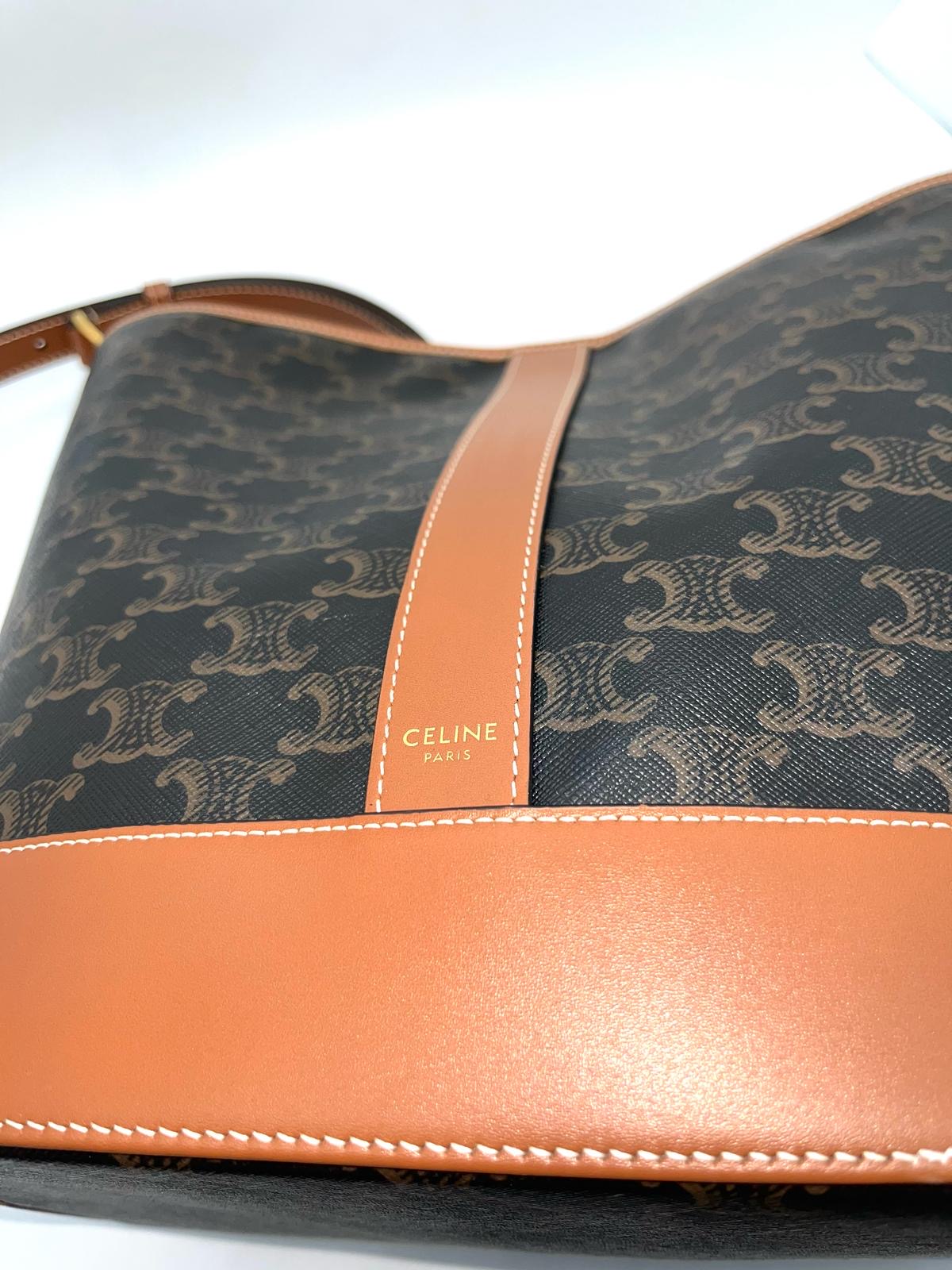 Celine Triomphe Canvas Small Bucket