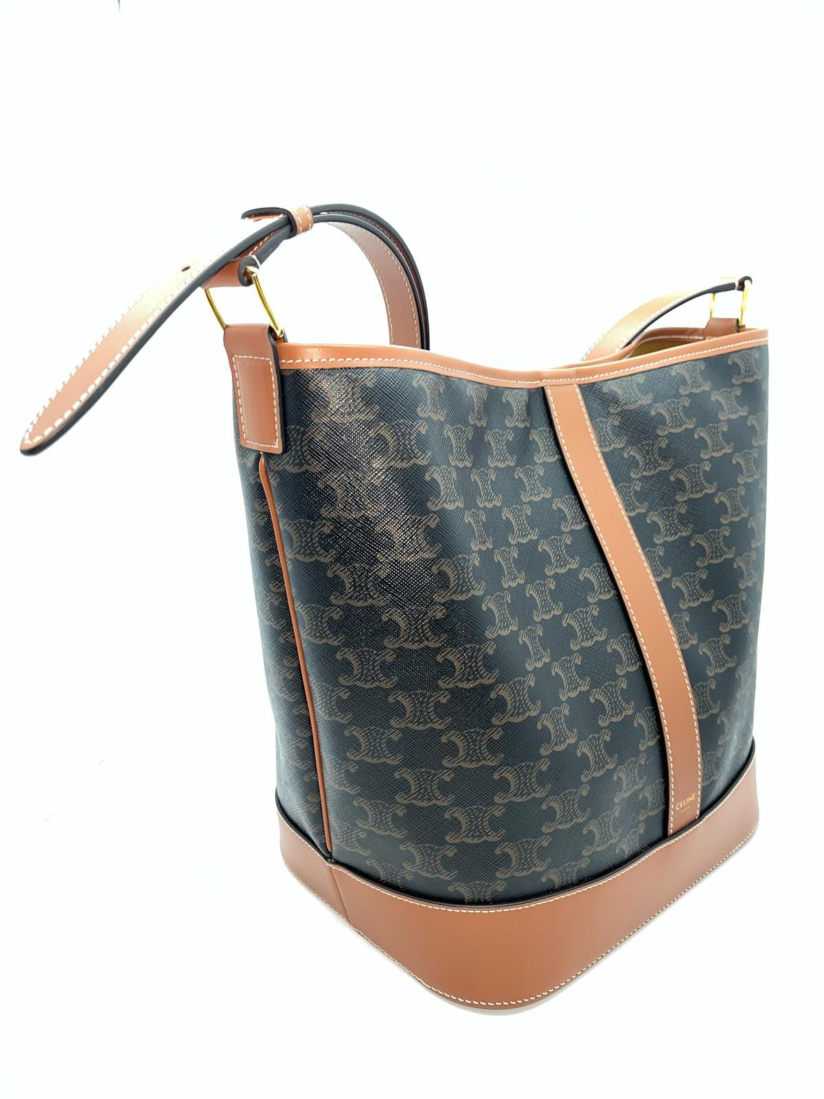 Celine Triomphe Canvas Small Bucket